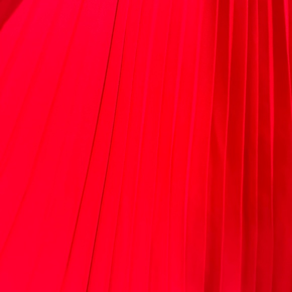 Express bright red pleated midi skirt - Picture 2 of 6